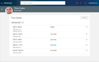 Oracle Time and Labor Time Cards